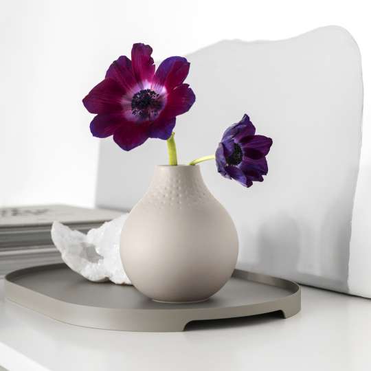 Villeroy & Boch - Manufacture Collier Vase - Perle beige mit Blume