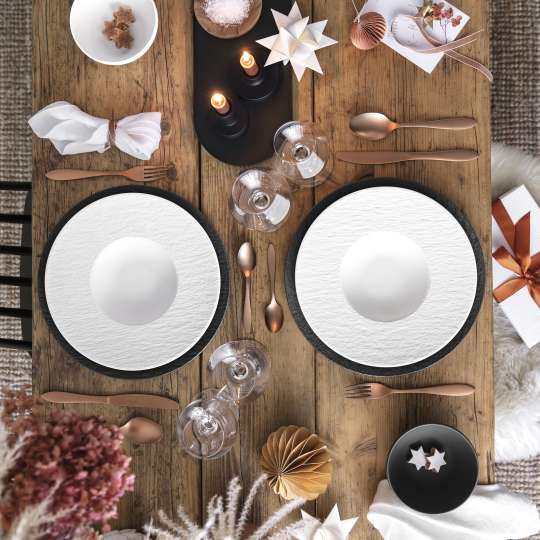 Villeroy & Boch - Kraft der Kontraste: Weihnachtstafel mit Manufacture Rock Porzellan & Besteck