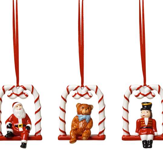 Villeroy & Boch - Nostalgic Ornaments, 3tlg. Set - Harlekin, Teddy & Santa
