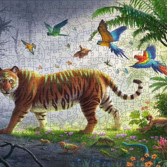 WOODEN Puzzle Tiger im Dschungel Puzzle