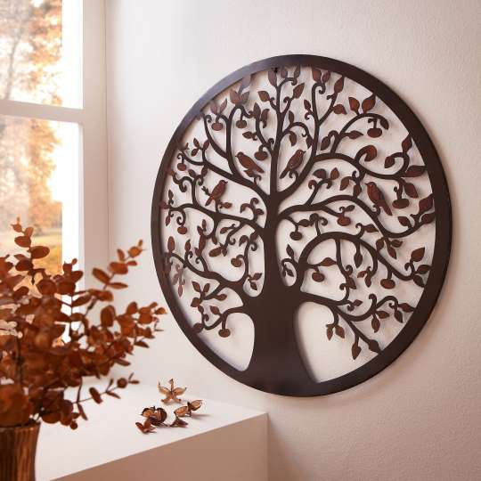 formano - Herbstlicher Blickfang: Wanddeko Kreis mit Baum