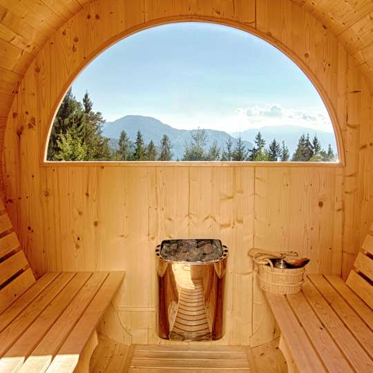 Sauna von innen im APIPURA Hotel Rinner