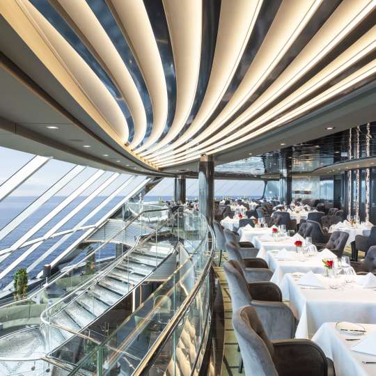 Meer erleben - MSC Euribia Restaurant mit Ausblick