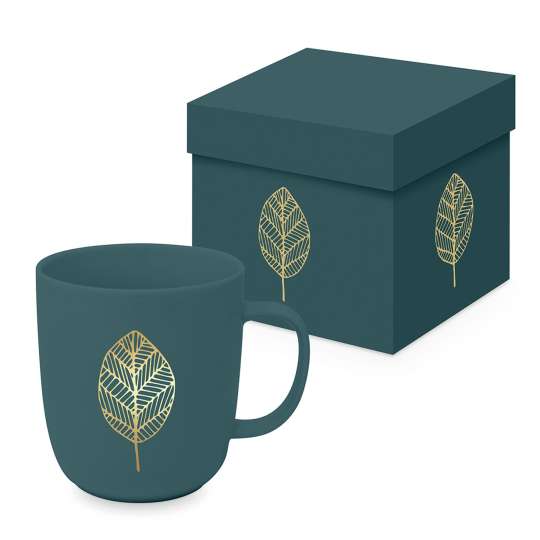 ppd - Pure Gold Leaves Matte Mug in Giftbox - forest