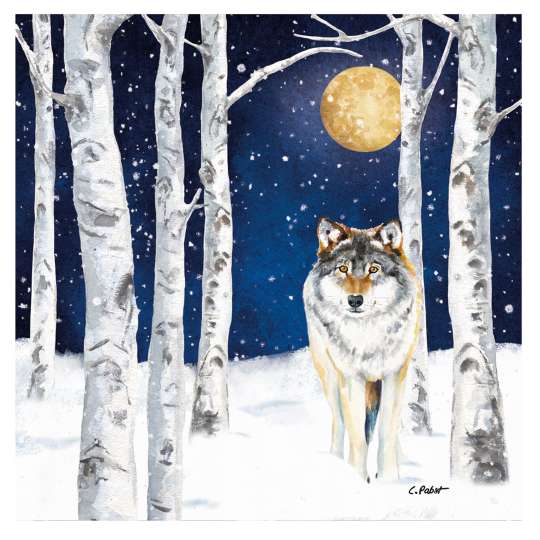 ppd - Winter Wolf, Serviette, 33x33 cm