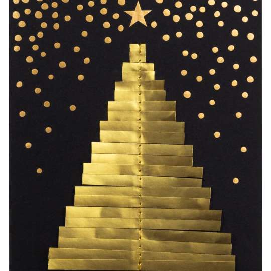 räder - Weihnachtskarte - Goldtanne und Sterne