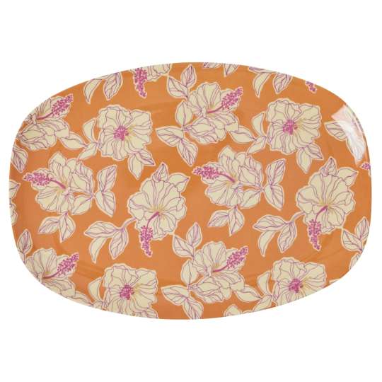 RICE Melamine Tablet mit Faded Hibiscus Print