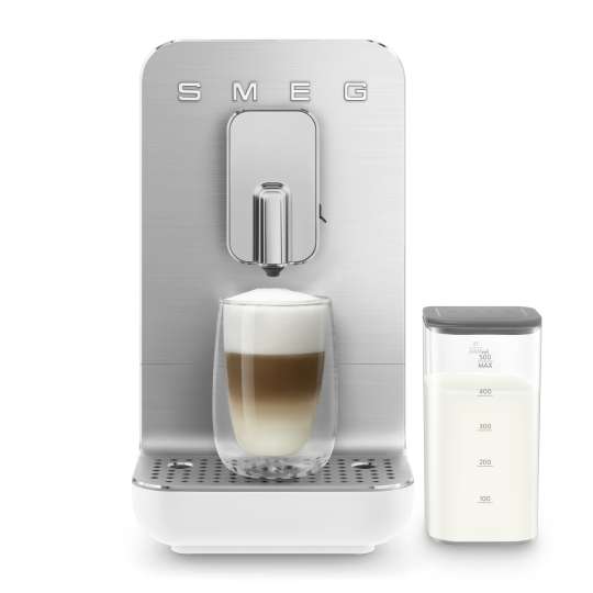 smeg - Kaffeevollautomal BCC13, Weiß Matt mit separatem Milchbehälter