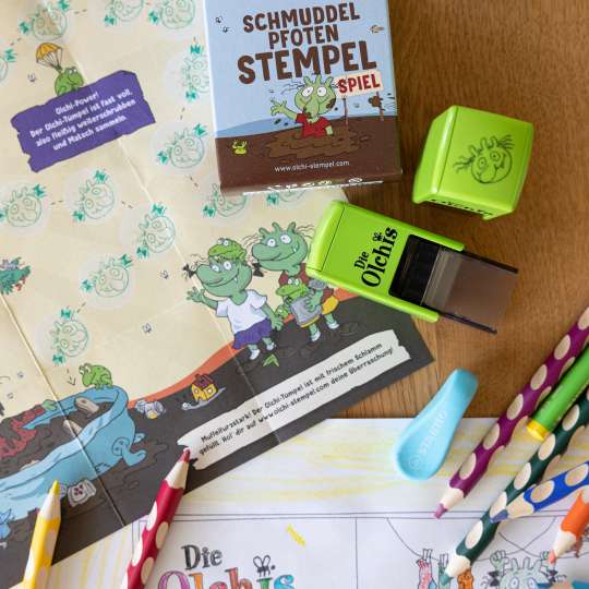 trodat - Die Olchis – Schmuddelpfoten-Stempel - Spiel mit Stiften