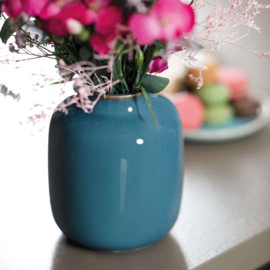 Villeroy & Boch - Lave Home Blumenvase Shoulder, blau - Blumenstrauß
