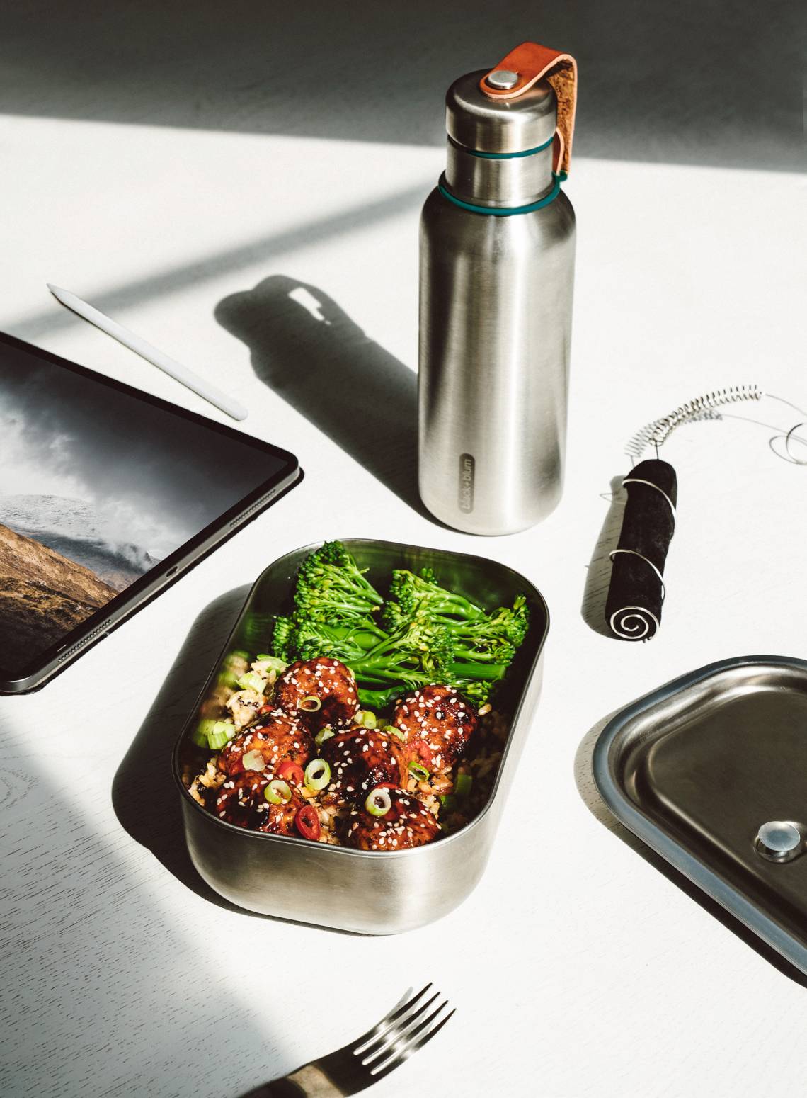 black+blum Edelstahl-Lunchbox mit Isolierflasche