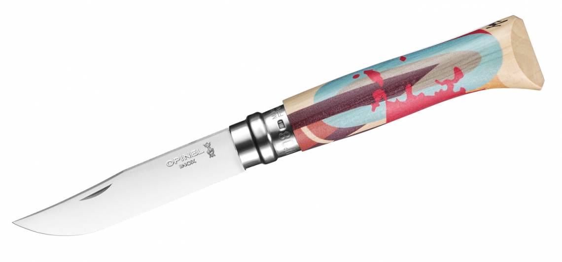 Opinel-Messer mit ganz viel Liebe: Serie Edition Amour / Design Pellegrino / Messer  Ansicht Klinge nach links