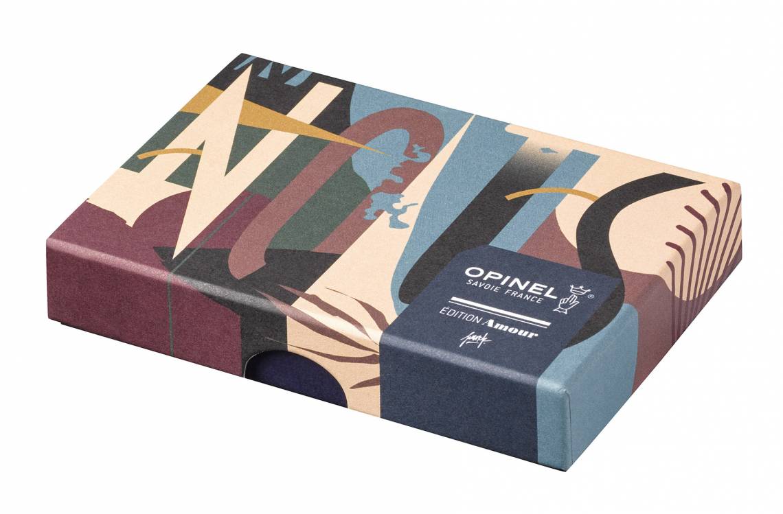 Opinel-Messer mit ganz viel Liebe: Serie Edition Amour / Design Pellegrino / Verpackung geschlossen