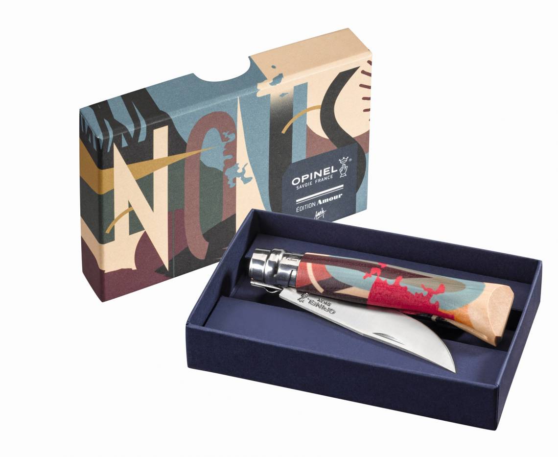 Opinel-Messer mit ganz viel Liebe: Serie Edition Amour / Design Pellegrino / Messer in Verpackung