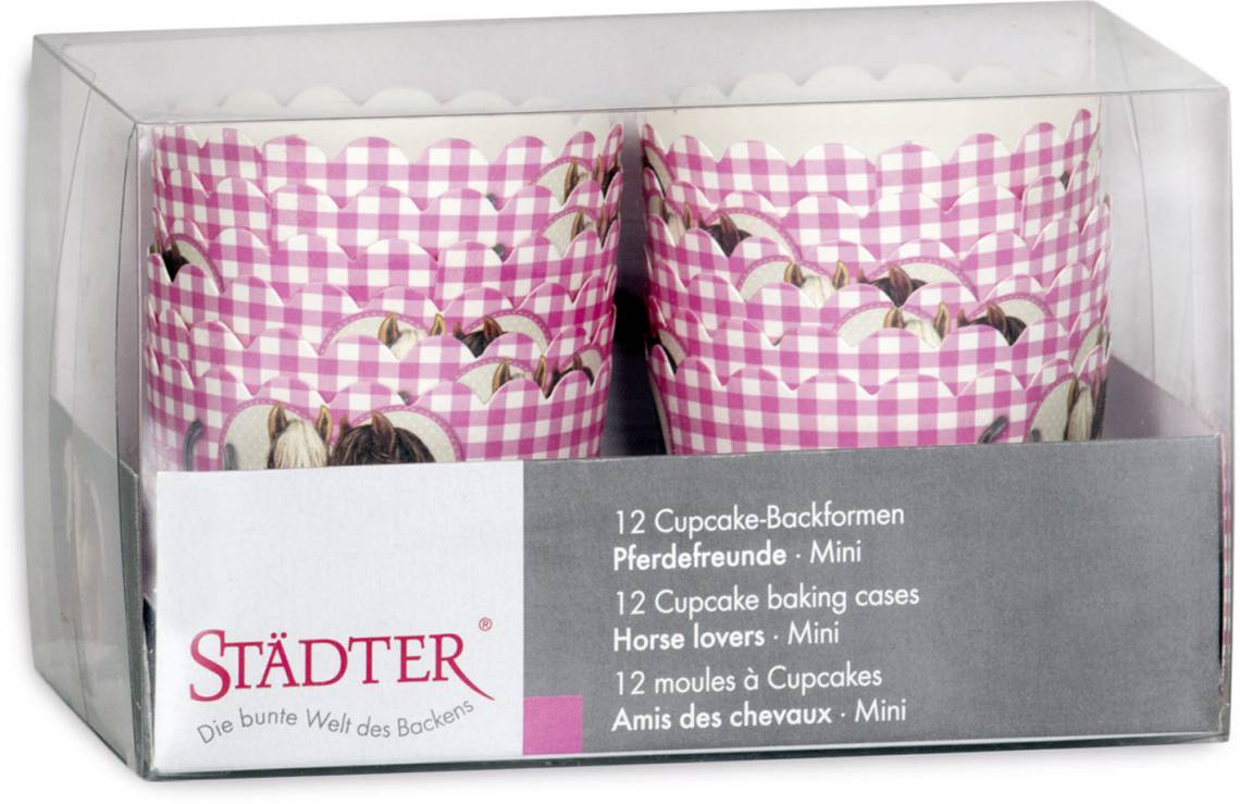 Städter Cup-Cake Backformen Verpackung Pferdefreunde