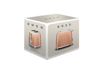 smeg: Luxuriöse Sondereditionen - Toaster Rosegold, TSF01RGEU, Verpackung