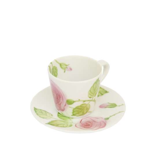 Schulz HOMEWEAR Rosa Rosen Espressotasse mit Untertasse