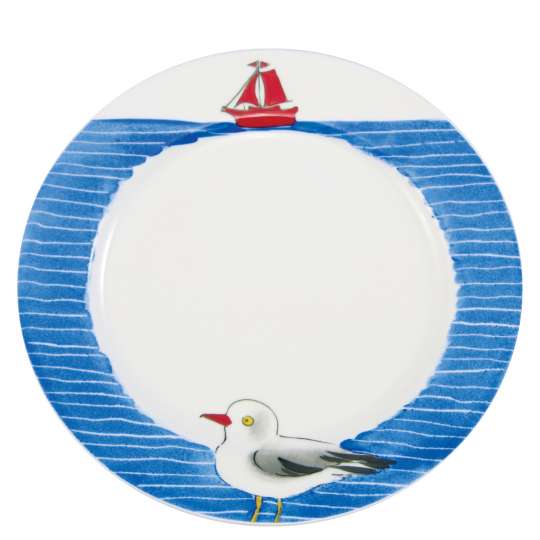 Schulz HOMEWEAR Helina Tilk Möwe und Segelboot Teller