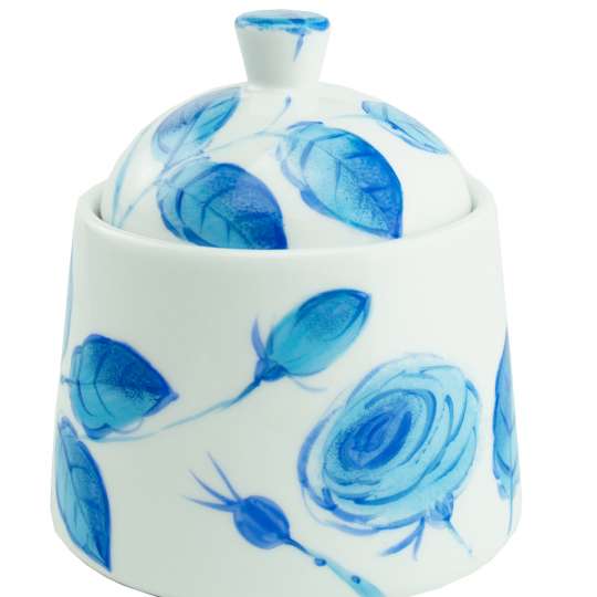 Schulz HOMEWEAR Blaue Rosen Zuckerdose