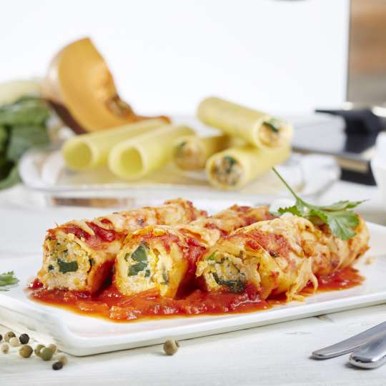 Cannelloni mit Kürbis-Mangold-Füllung