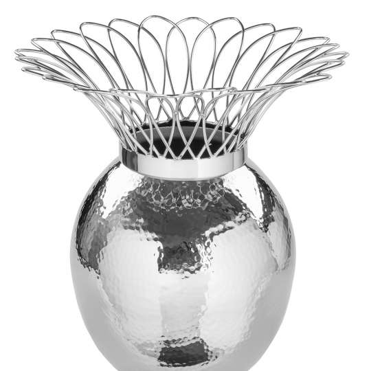 Fink Living TROPIC Vase, vernickelt, gehämmert 157084 