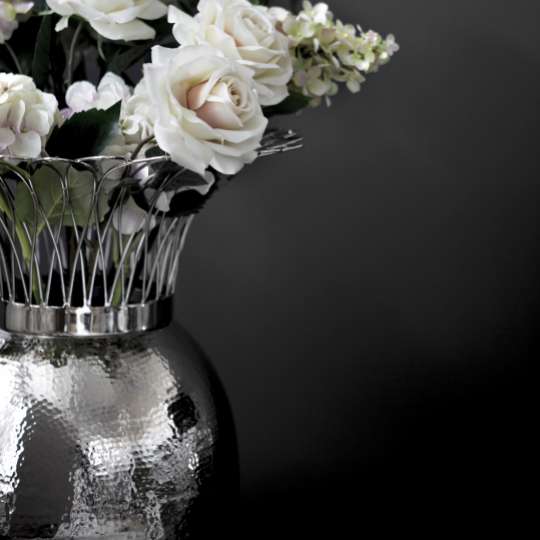 Fink Living TROPIC Vase, vernickelt, gehämmert Milieu