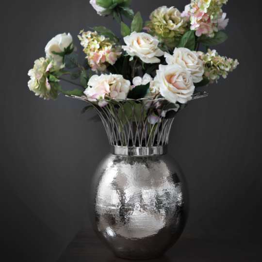 Fink Living TROPIC Vase, vernickelt, gehämmert