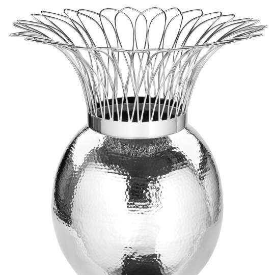 Fink Living  TROPIC Vase, vernickelt, gehämmert 157085