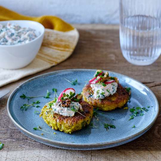 Arla Bio - Hirsepuffer und Labneh - Wasser