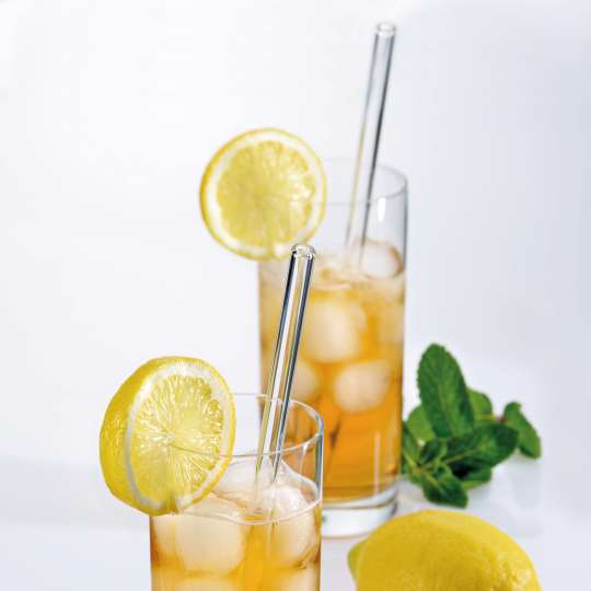 Kela: Trinkhalme Grace aus Glas / Mood Zitrone