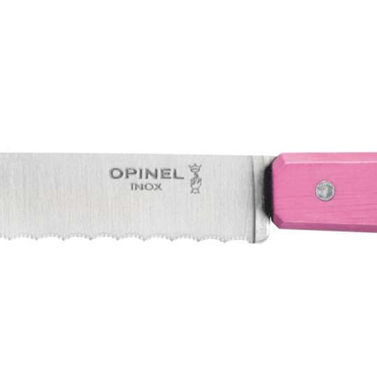 Opinel Küchenmesser mit Sägezahnung fuchsia