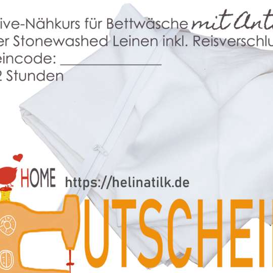Schulz HOMEWEAR - Gutschein für Online-Nähkurs + stone washed Leinen