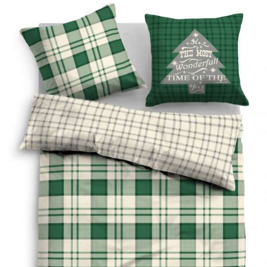 TOM TAILOR Satin Bed Linen green 