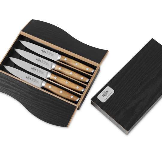 Tecpoint Steakmesser-Set 4 MUSKETEERS in Geschenkbox 