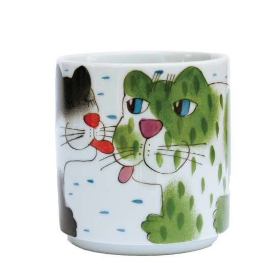 Schulz HOMEWEAR Katze mit Tasse Porzellanbecher stapelbar Helina Tilk