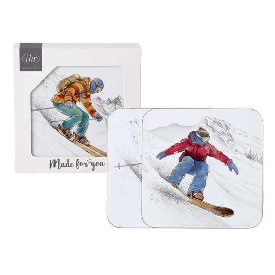 Black Ski Runs Untersetzer