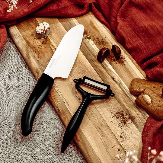 ECHT SCHARF – Messer und Schäler mit Keramikklinge im Set / in 4 Grifffarben