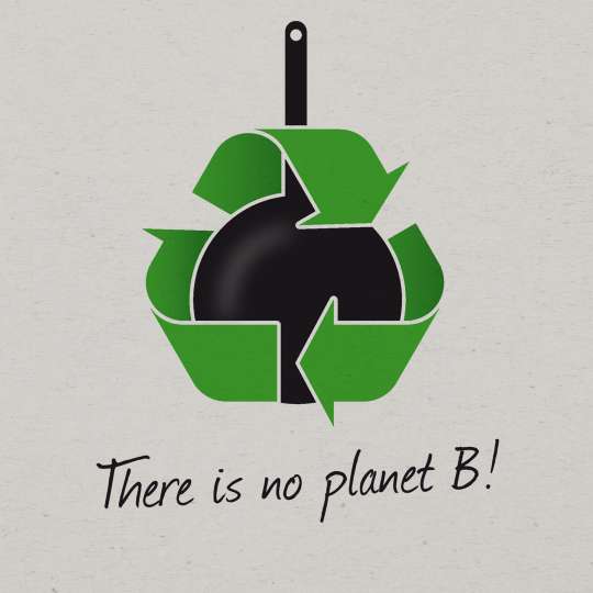 Scanpan - Nachhaltigkeit / Logo 'there is no plan b', weißer Hintergrund