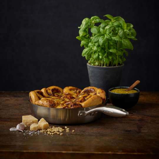 Pesto-Schnecken - Pfanne silber